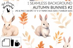 Watercolor autumn vintage bunny scrapbooking papers  sublimation mug tumbler 1