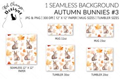 Watercolor autumn vintage bunny scrapbooking papers  sublimation mug tumbler 2