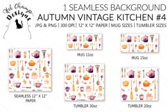 Watercolor autumn vintage kitchen tools scrapbooking papers  sublimation mug tumbler 2