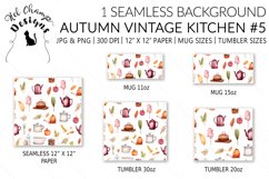Watercolor autumn vintage kitchen tools scrapbooking papers  sublimation mug tumbler 2