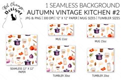 Watercolor autumn vintage kitchen tools scrapbooking papers  sublimation mug tumbler 2