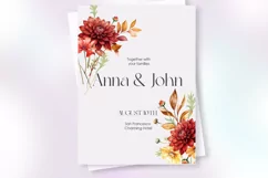 Watercolor autumn wildflowers bouquet