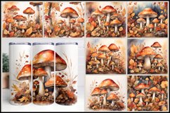 Watercolor autumn with mushrooms 3D Tumbler Wrap Product Image 1