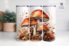 Watercolor autumn with mushrooms 3D Tumbler Wrap Product Image 10