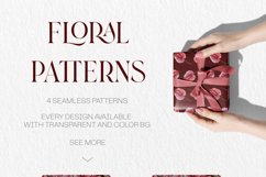 Hand Drawn Watercolor Autumnal Floral Pattern Designs Included in Collection Fall Flowers Digital Wrapping Paper Design