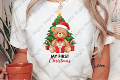 Watercolor Baby 1st Christmas Teddy Bear Sublimation Product Image 2