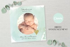 Watercolor Baby Announcement Mockup