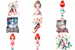 Watercolor Baby Ballerina Clipart Product Image 2