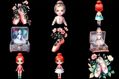 Watercolor Baby Ballerina Clipart Product Image 3