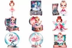 Watercolor Baby Ballerina Clipart Product Image 2