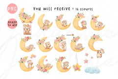 watercolor cute baby bear clipart, teddy bear clipart png Product Image 5