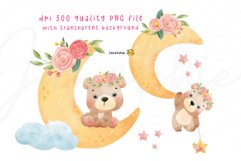 watercolor cute baby bear clipart, teddy bear clipart png Product Image 3