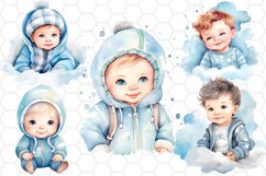 Watercolor Baby Boy Clipart