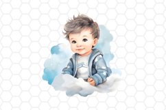 Watercolor Baby Boy Clipart