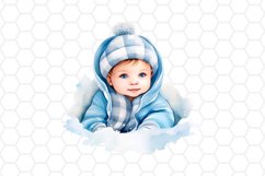 Watercolor Baby Boy Clipart