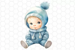 Watercolor Baby Boy Clipart Designs
