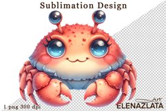 Watercolor baby crab clipart. Cute crab illustrations Product Image 1