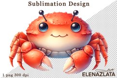 Watercolor baby crab clipart. Cute crab illustrations Product Image 1