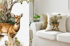 Watercolor deer clipart baby deer sublimation 12 PNG file Product Image 3