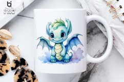 Watercolor Baby Dragon Sublimation PNG Clipart Bundle Product Image 5