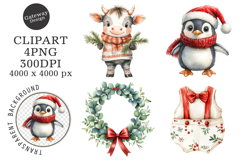 Watercolor Baby First Christmas Clipart Product Image 1