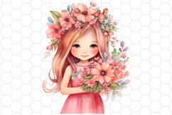 Watercolor Baby Girl Clipart