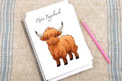 Watercolor Baby Highland Cows Clipart Bundle Product Image 4