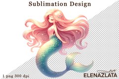 Watercolor baby Mermaid clipart. Cute sea illustrations Product Image 1