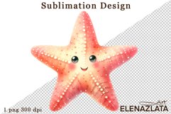 Watercolor baby Starfish clipart. Cute sea illustrations Product Image 1