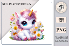Watercolor unicorn surrounded by daffodils – perfect for spring gifts and apparel.