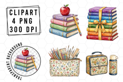 Watercolor Back to School Clipart Product Image 1