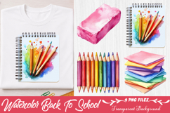 Watercolor Back To School Clipart Product Image 1