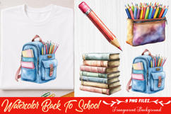 Watercolor Back To School Clipart Product Image 1