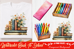 Watercolor Back To School Clipart Product Image 1