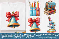 Watercolor Back To School Clipart Product Image 1