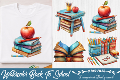 Watercolor Back To School Clipart Product Image 1