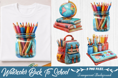 Watercolor Back To School Clipart Product Image 1