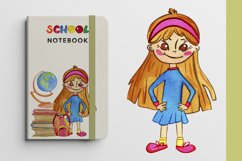 Watercolor back to school clipart. Children boys and girls Product Image 5