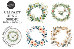 Watercolor Back To School Floral Arrangements Clipart Product Image 1