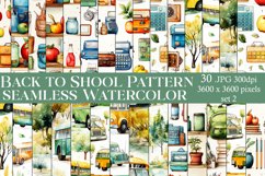 Back to School Seamless, School Supplies Seamless Patterns Product Image 1