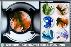Bundle of six Watercolor Background car coaster sublimation designs.