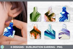 Bundle of six Watercolor Background cow tag earrings sublimation designs.