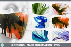 Bundle of six Watercolor Background face mask sublimation designs.