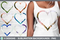 Bundle of six Watercolor Background heart frames clipart.
