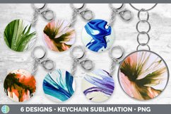 Bundle of six Watercolor Background keychain sublimation designs.