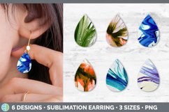 Bundle of six Watercolor Background teardrop earrings sublimation designs.