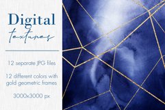 12 Watercolor Textures with Gold Geometric Finish - JPG Product Image 2