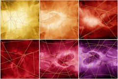 12 Watercolor Textures with Gold Geometric Finish - JPG Product Image 3