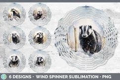 Bundle of six Watercolor Badgers Wind Spinner designs.