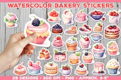 Digital Watercolor Baking Stickers Bundle. Stickers Bundle Product Image 1